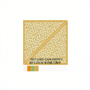 Foulard S Triangolare Multifunzionale 60x135cm in Cotone Floreale da Donna per Tutte le Stagioni - Product Image 2