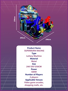 Simulateur de course automobile d'arcade en métal pour 2 joueurs, série Super Burn, avec garantie d'un an - Product Image 3