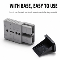 Connecteur de batterie solaire mâle en cuivre 2 broches 50A 600V, terminal IP67, résistant à la chaleur, boîtier PC UL94 V-0, type DIN