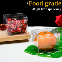 Boîte à gâteau carrée en PS de qualité alimentaire supérieure, transparente, pour tiramisu, mariage, fête, cadeau, conteneur de rangement, faveur de mariage, sucre