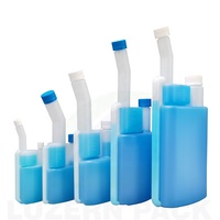 Bouteille doseuse à double compartiment en PEHD de 1000 ml (32 oz) avec bouchon à vis inviolable, compatible essence, impression sérigraphique
