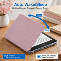 Casing Kindle Kulit PU Tekstur 3D Logo Kustom dengan Motif Kulit Buaya Aligator Elastis untuk Pembaca Ebook Kindle