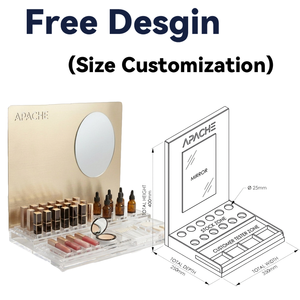 Expositor de Maquillaje Modular de Lujo Personalizado, Mostrador de <span class=keywords><strong>Metal</strong></span>, Madera y Acrílico para Cosméticos, Unidad de Prueba para Tiendas y Boutiques, Marca Apache - Product Image 3