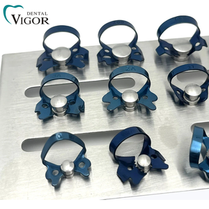Kit de 12 pinces à diaphragme dentaire en caoutchouc bleu en acier inoxydable - Product Image 4