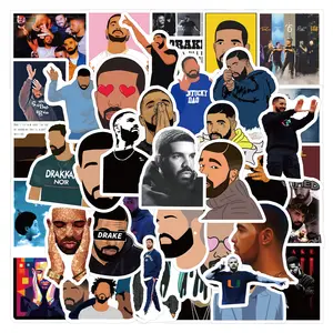60 pièces populaire chanteur Drake Cool Graffiti autocollants pour bagages téléphone portable vinyle rappeur Offre Spéciale tendance autocollant