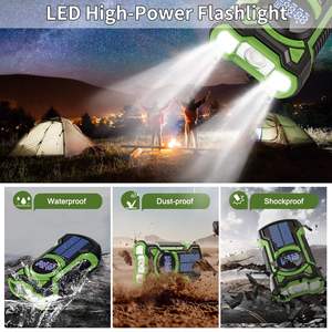 Factory Multifunction Solar Hand Crank Radio IPX5 Waterproof 4000mAh Power Bank NOAA FM AM SW BT Radio with Flashlight - Product Image 6