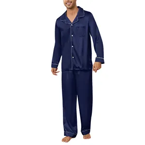 MQF Manufancture High Luxury Men's Home Silk Pajamas Two-piece Set