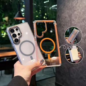 Cross-border Samsung <span class=keywords><strong>S</strong></span> <span class=keywords><strong>22</strong></span> <span class=keywords><strong>ultra</strong></span> Funda para teléfono móvil 17 Marco de lente de metal IP15 de borde antideslizante de color de puntos magnéticos de alta transparencia - Product Image 2