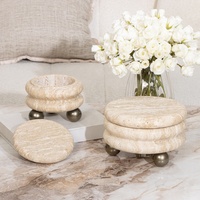 Pot de rangement en marbre et métal OEM ODM, couleur personnalisée, design moderne, qualité supérieure, 2 tailles disponibles, métal pour pieds, pour la maison