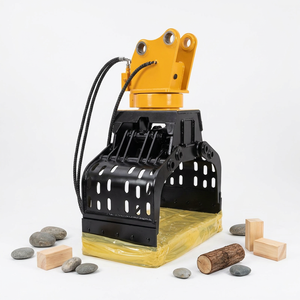 <span class=keywords><strong>Mini</strong></span> <span class=keywords><strong>pelle</strong></span> hydraulique certifiée CE HMB avec <span class=keywords><strong>grappin</strong></span> rotatif pour billes de bois et <span class=keywords><strong>godet</strong></span> de tri de pierres, moteur M+S pour pelles de 4 à 7 tonnes (pour exploitations agricoles) - Product Image 1