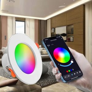 CCT Dimmable LED RGB Downlights Modern Indoor Aluminum Lamp Recessed <b>Remote</b> <b>Control</b> <b>Switch</b> CE IP44 Certified for Living Room - Product Image 3