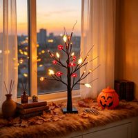 Lumières d'Halloween pour arbre, LED, branches de corail, citrouille, chauve-souris, fantôme, lumineuses, IP44, pour intérieur, fête, table, ambiance