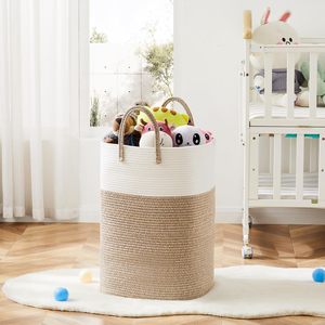 Woven Storage <b>Basket</b> Round Handmade Toy Organizer For Nursery Room - Product Image 1