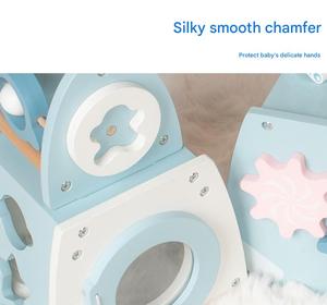 COMMIKI 3-en-1 fusée jouet empilable <span class=keywords><strong>Cube</strong></span> sensoriel jouet éducatif en <span class=keywords><strong>bois</strong></span> pour les tout-petits apprentissage précoce jeu apaisant pour les bébés - Product Image 3