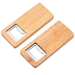 Ouvre-bouteille en bois rectangulaire en chêne, acier inoxydable 420, ouvre-bouteille multifonctionnel pour bière et soda, outil ménager XR90578 - Product Image 5