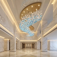 Lustre LED moderne en verre, design coloré, idéal pour penthouse, villa privée, restaurant gastronomique – Nouveauté très demandée