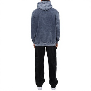 Fournisseur de premier plan : Sweat à capuche décontracté de luxe surdimensionné, couleur unie, personnalisable, en molleton bouclette 100% coton 340 GSM, pour l'hiver, style Hip Hop - Product Image 4