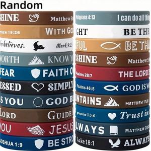 Bracelet en silicone personnalisé avec impression de versets bibliques et croix – Kit de fabrication de bracelets sur mesure - Product Image 3