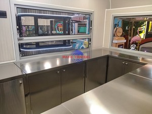 Large Capacity Food Truck 4 Wheel Food Cart Trailerhen Set Factory Customization Mobile Travel <b>Container</b> Restaurant Fruit Cart - Product Image 3