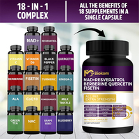 Capsules NAD + de marque privée OEM Supplément de NAD pur pour la réparation de l'énergie et de l'ADN Défense contre le vieillissement Fonction cérébrale Capsules NAD +