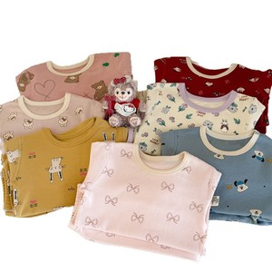Tongxingyuan Baby Girls' Pajama Set Short Sleeve Breathable Autumn Home Wear Pants Set - Product Image 5