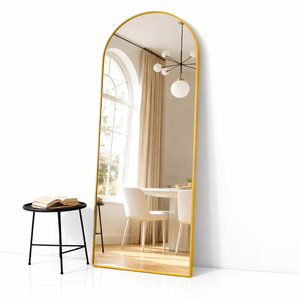 Espejo de Pared de Alta Calidad para Decoración del Hogar, Grande, Arqueado, de Cuerpo Entero, con Marco de Metal, Irrompible, para Montar en el Suelo - Product Image 1