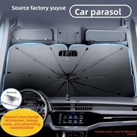 Pare-soleil télescopique pliable en titane argenté pour pare-brise de voiture