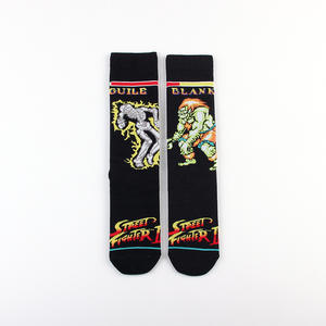 WZ86 Chaussettes à la mode décontractées inspirées de l'anime pour hommes Street Fighter Byrong <span class=keywords><strong>Ken</strong></span> Chunli Design mi-long pour l'été - Product Image 4