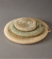 Coussin de sol en herbe naturelle fait main, pouf en paille tressée pour la méditation, tapis de siège zen style Wabi-sabi pour le yoga et la décoration intérieure