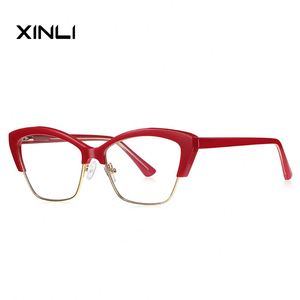 แว่นตาแฟชั่นทรงแคทอายครึ่งกรอบ รุ่น XINLI2176 ป้องกันแสงสีฟ้า สำหรับทุกเพศ กรอบ TR90 ลายสัตว์ เหมาะสำหรับใบหน้าทรงเหลี่ยม - Product Image 6
