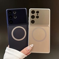 Coque de téléphone en acrylique pour S26 ULTRA, magnétique mate pour S26+, protection avancée du film d'objectif pour S23 U et S25 U