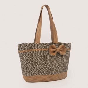 Ensemble de sacs de plage et chapeau de paille pour femme, idéal pour l'été et les vacances, sac fourre-tout et sac à bandoulière, vente en gros - Product Image 2