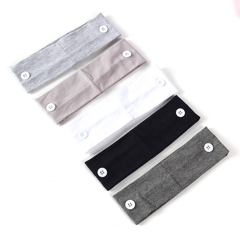 Пользовательские Хлопковые повязки на голову, Детские эластичные однотонные спортивные мужские дизайнерские повязки на голову для женщин