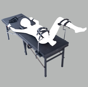 Sex Bondage Terughoudendheid Bed Bdsm Seksmeubilair Pu Lederen Remmen Systeem Draagbare Opbergtafel Met Hand/Voet Manchetten Bandjes % - Product Image 3