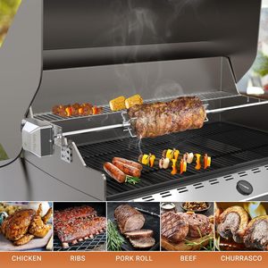Fourchettes à viande de rechange pour rôtissoire de barbecue, qualité alimentaire, kit de 1 paire, avec embout de contrepoids pour broche, en métal résistant à la chaleur, forme carrée - Product Image 6