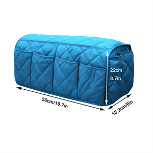 Bolsa de almacenamiento para reposabrazos de sofá, de hilo acolchado, con múltiples bolsillos, montada en la pared para la organización del hogar - Product Image 5