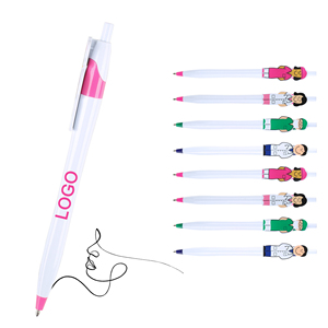Creative Male Doctor Female Nurse Cartoon Character Ballpoint <b>Pen</b> Promotional Popular Custom Logo Printing Advertising for Gift - Product Image 1