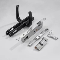 Corps de serrure à mortaise large à point unique 9220 avec cylindre de serrure à ressort à rouleaux en acier, loquet pour porte en aluminium, corps de serrure LKB007