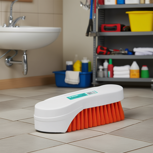 Klintek CELI-30 Large Plastic <b>Cleaning</b> <b>Brush</b> With Nylon Bristles, Durable Handheld Design For Household <b>Cleaning</b>, White And Oran - Product Image 3