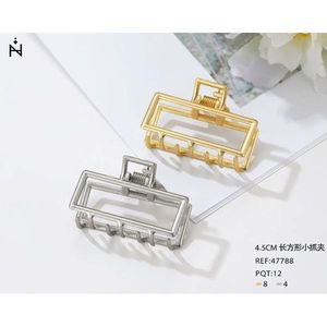 Pinces à cheveux Z 4,5 cm, rectangulaires, en métal, pour femmes, style simple, usage quotidien - Product Image 1