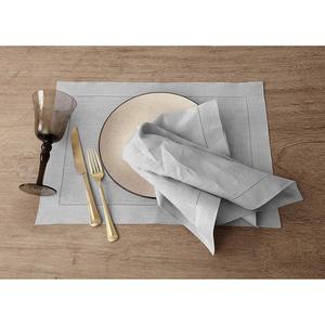 ผ้าเช็ดปากแบบเย็บลายจุดผ้าปูโต๊ะผ้าลินินฝรั่งเศส - Product Image 5