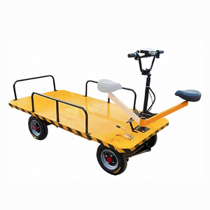 Elektrische platformwagen magazijn draagbaar krachtige handkar vlakke laadwagen zware uitvoering elektrische platformwagen - Product Image 3