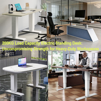 Bureau assis-debout électrique réglable en hauteur, personnalisable, double moteur, capacité de charge 200 kg
