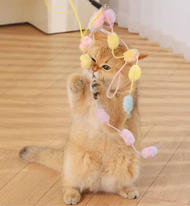 ของเล่นสัตว์เลี้ยงสุดหรูแถบผ้ากำมะหยี่สีสันสดใสแบบโต้ตอบได้พร้อมกระดิ่งกรอบ - Product Image 4