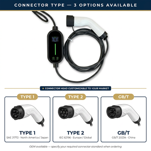 Nuevo Cargador Portátil para Vehículos Eléctricos de 7KW 32A IP65, Tipo 2, Nivel 2, Corriente Ajustable, Estación de Carga Rápida EVSE con Enchufe CEE - Product Image 2