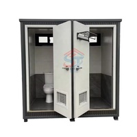 Cabine WC mobile de luxe moderne à double unité, préfabriquée, isolée, en panneaux sandwich, pour extérieur