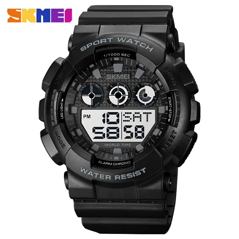 新着Skmei1857ブラックスポーツデジタル腕時計メンズ耐水性50メートル卸売価格