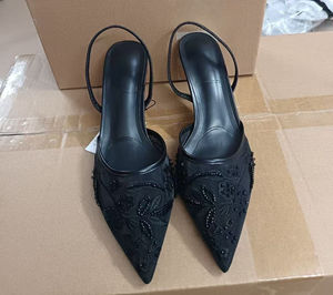 Nuovi <span class=keywords><strong>Sandali</strong></span> ZA di Design da Donna con Tacco Alto 2025 Estivi con Cinturino Posteriore in Rete e Fiore di Perle Rialzati di Tendenza - Product Image 3