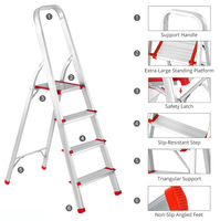 Échelle de tabouret de sécurité légère à 6 marches échelle de plate-forme de travail réglable pliante en acier domestique