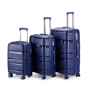 New Arrival trolley travel business luggage suitcase bag set chest PP material chest bag carryon luggage brazil